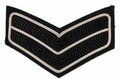 The Rifles Corporal Rank Chevrons – Silver on Black/Green