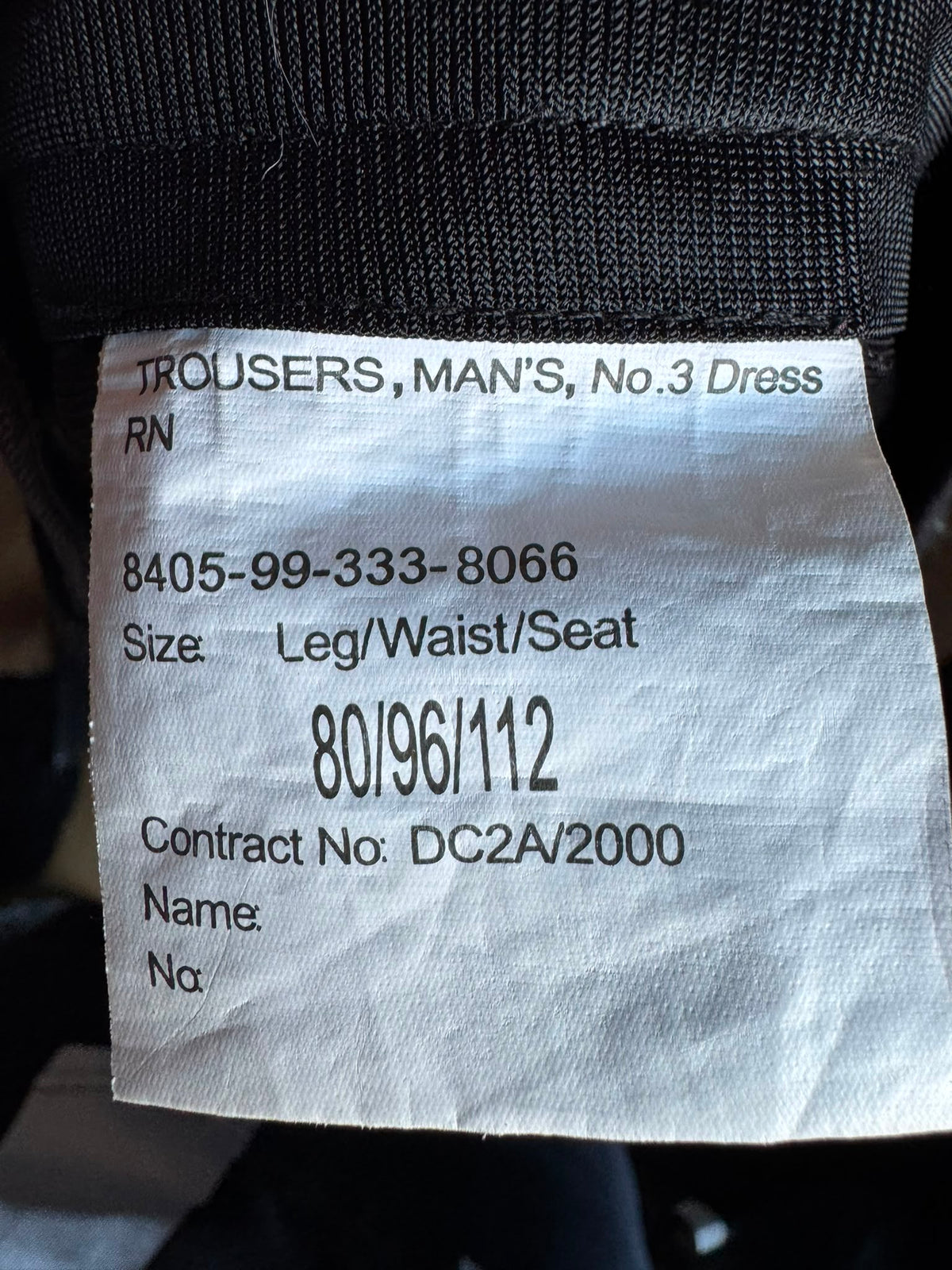 Genuine Royal Navy No.3 Dress Trousers – Black – Various Sizes