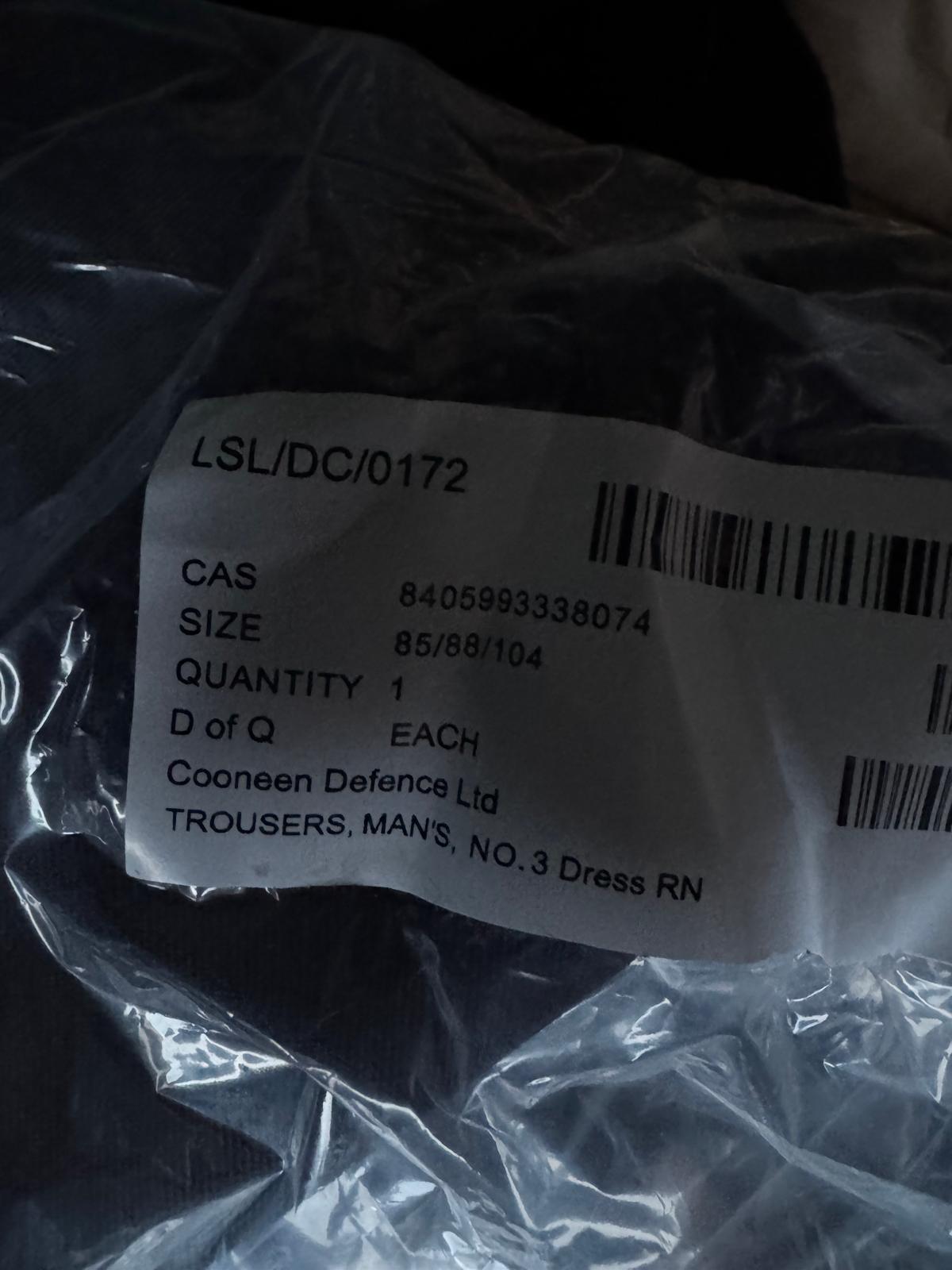 Genuine Royal Navy No.3 Dress Trousers – Black – Various Sizes