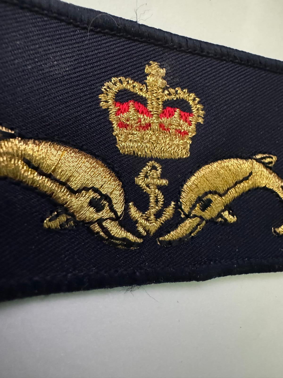 Royal Navy Submariner Dolphins Cloth Badge – Large Overalls Badge – Genuine RN