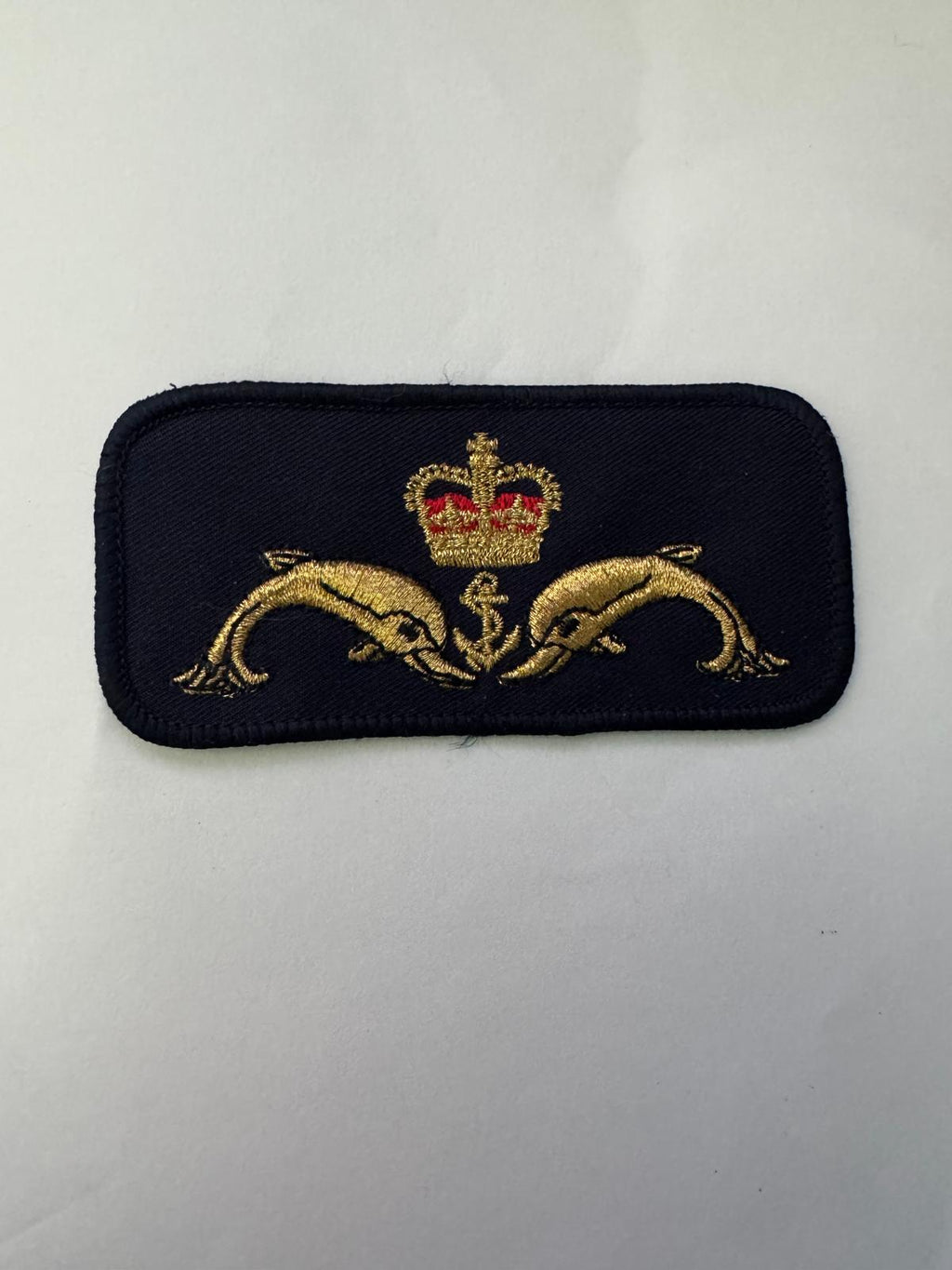 Royal Navy Submariner Dolphins Cloth Badge – Large Overalls Badge – Genuine RN