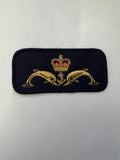 Royal Navy Submariner Dolphins Cloth Badge – Large Overalls Badge – Genuine RN