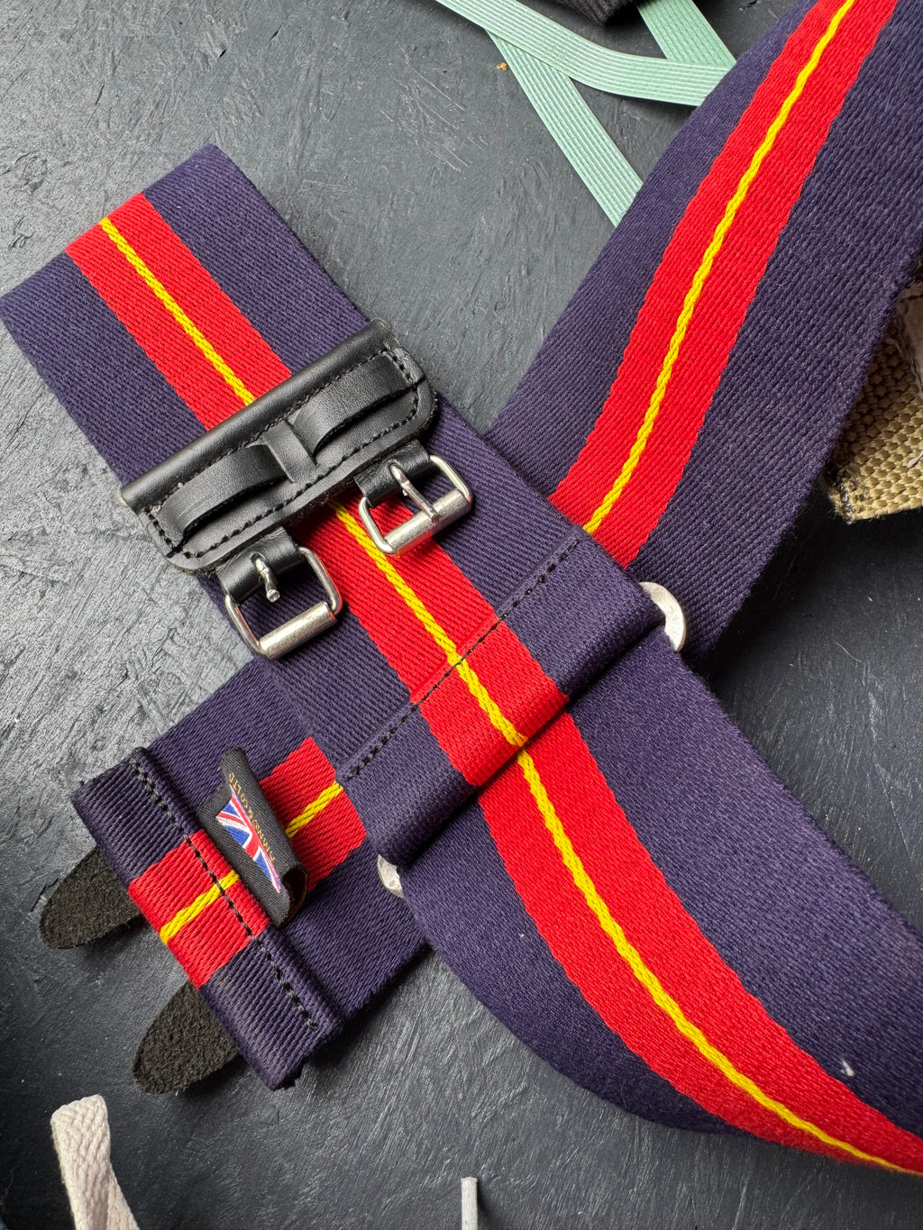 Royal Anglian Regiment Stable Belt – Navy Blue, Red & Yellow