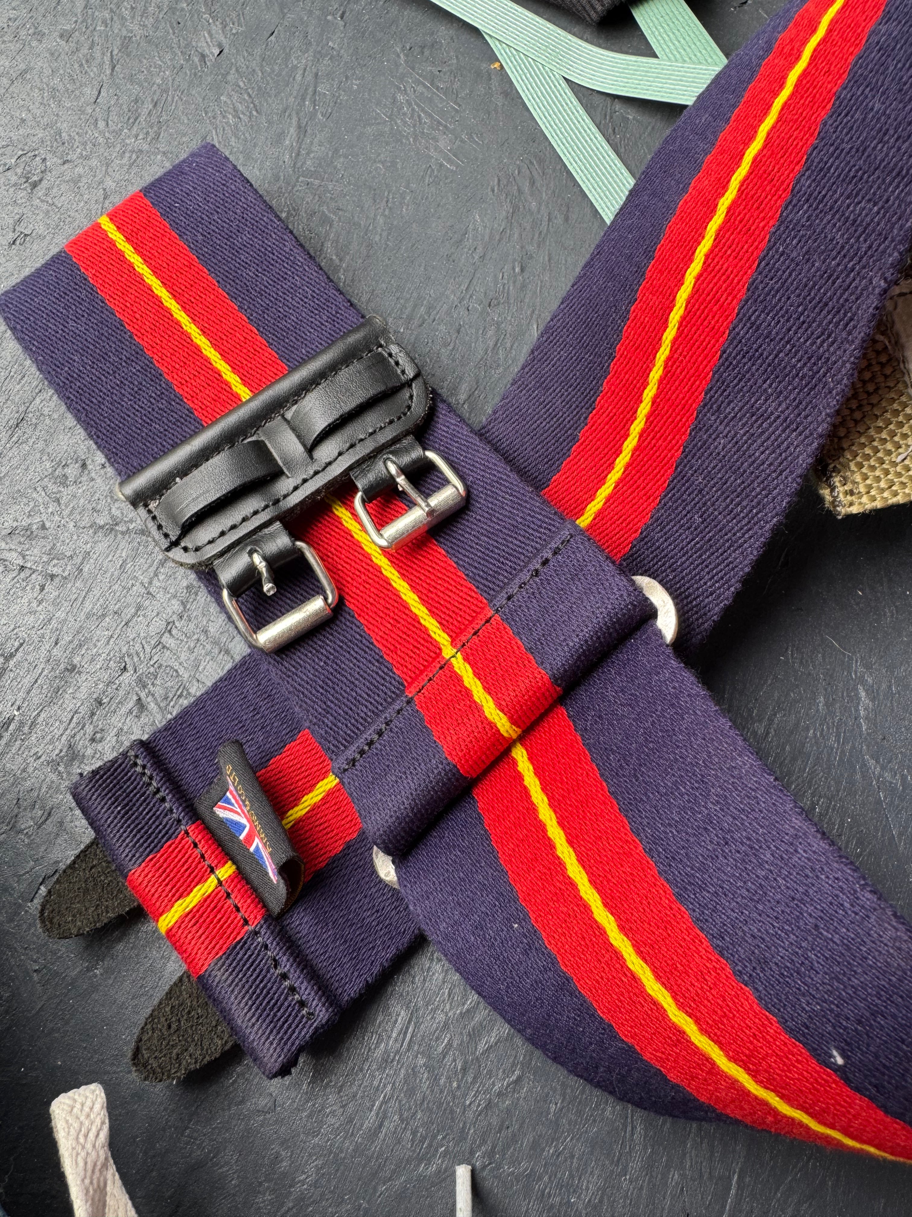 Royal Anglian Regiment Stable Belt – Navy Blue, Red & Yellow
