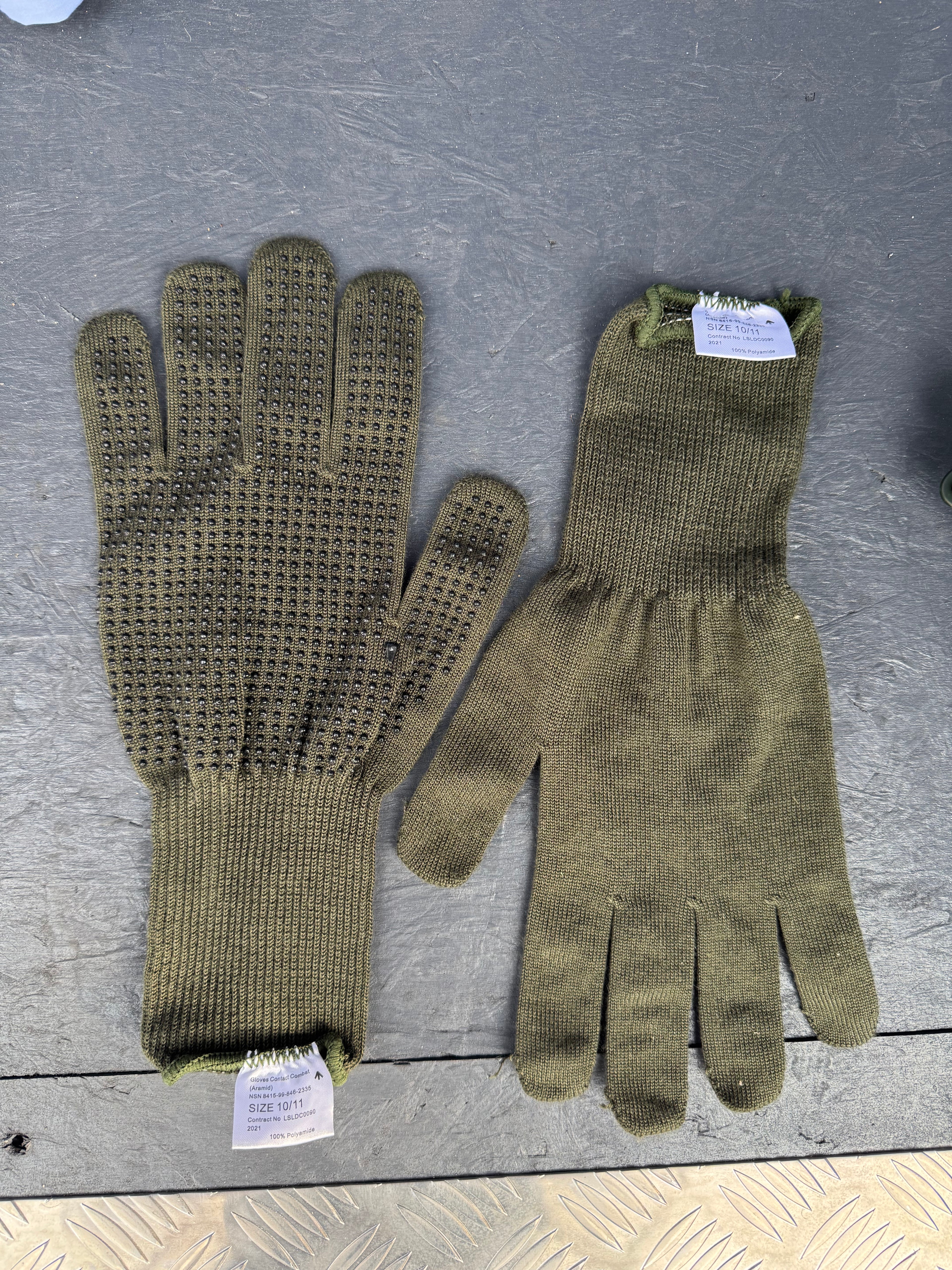 British Army Contact Combat Gloves – Aramid – Olive Green