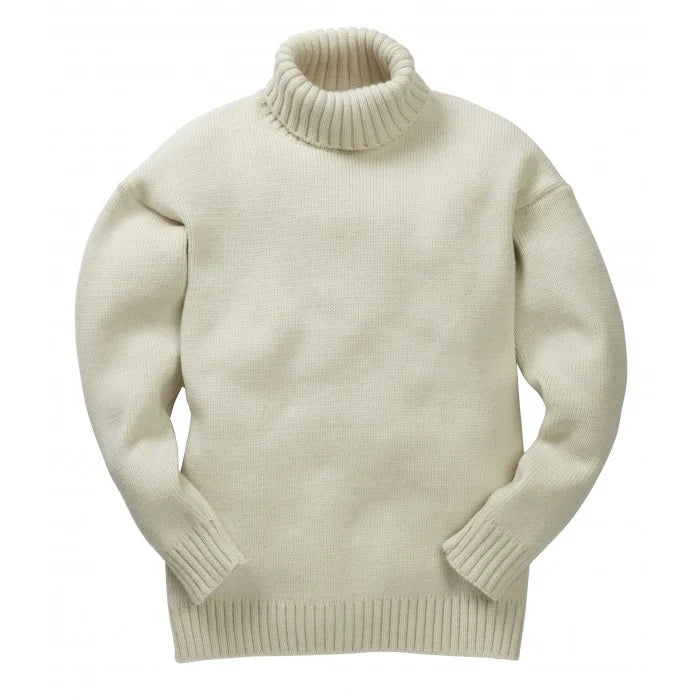 Royal Navy White Submariner Jumper – Wool Roll Neck Sweater